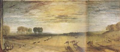 Joseph Mallord William Turner Petworth Park.Tillington Church in the distance.Ca (mk31) Norge oil painting art